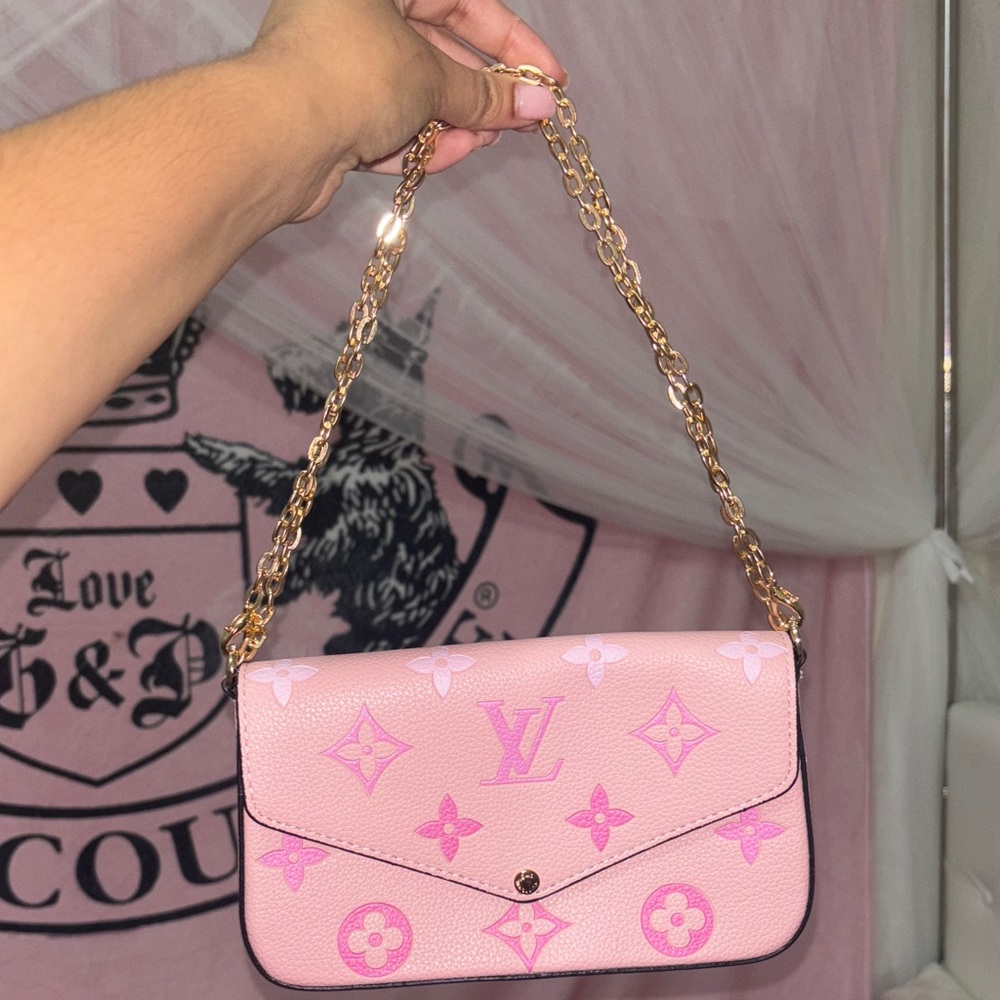 Pink monogram shoulder bag